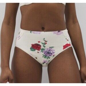 Soma Panty Vanishing Tummy Modern Brief With Lace in Floral Cream X-Large